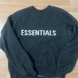 Essentials Men's Charcoal Crewneck Sweater